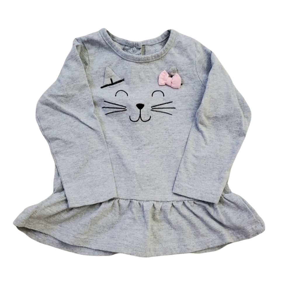 Kyle & Deena Top‎ 24M Gray Toddler Girl Peplum Jersey